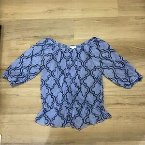 NY&C geometric pattern off-shoulder nylon top